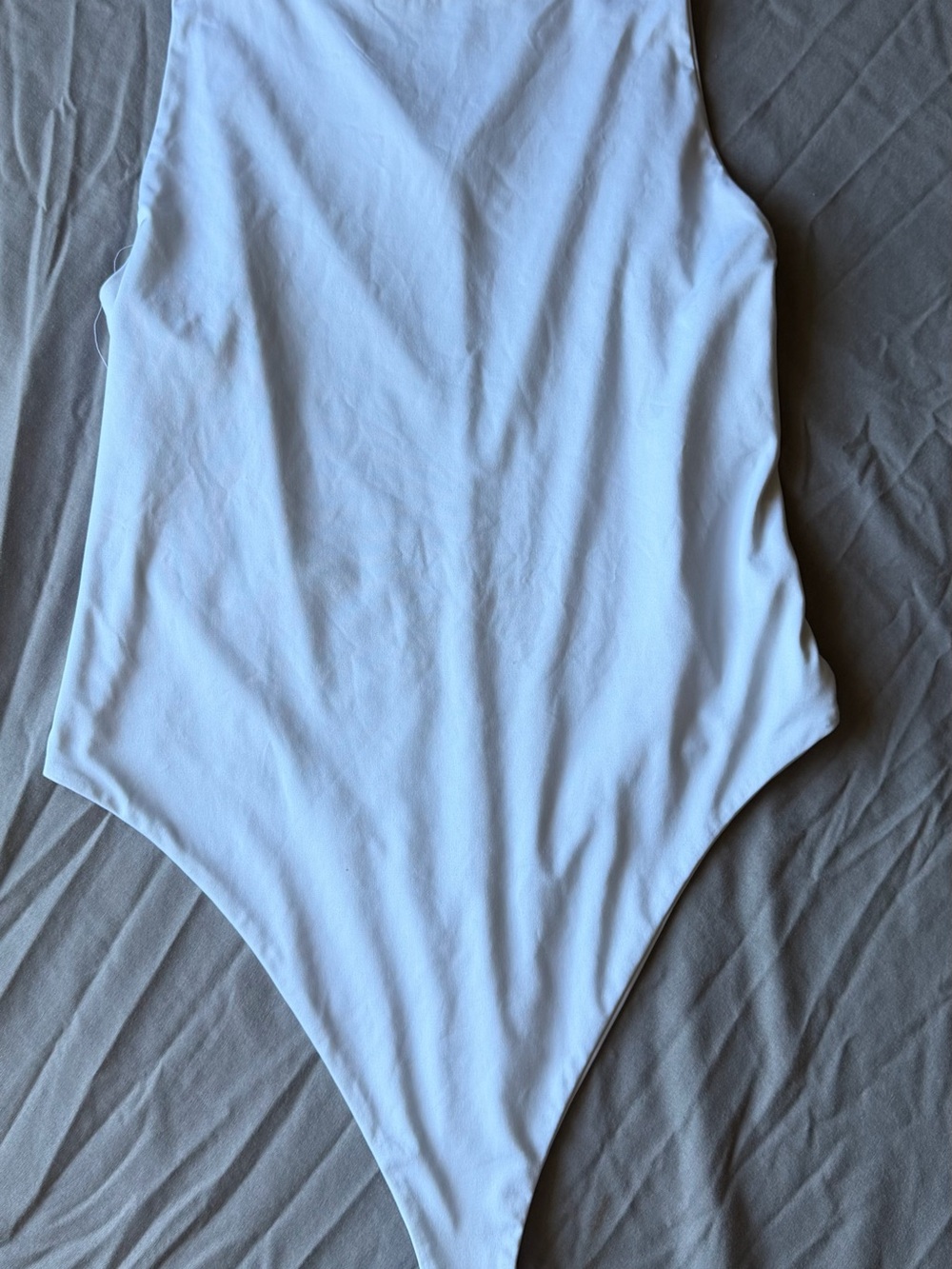 White Sleeveless Bodysuit Top - Classic Scoop Neck